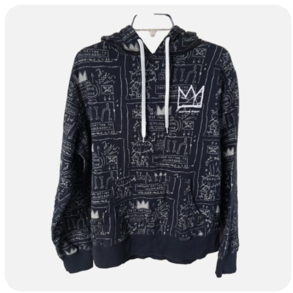 Jean Michel Basquiat Hoodie Size Small Art Graphic Pullover Hoodie JAY-Z